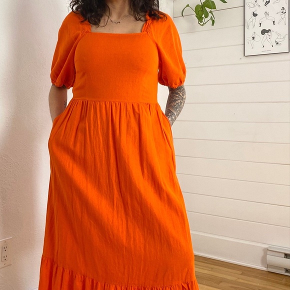 Who what wear puff sleeve open back maxi dress - Picture 3 of 7